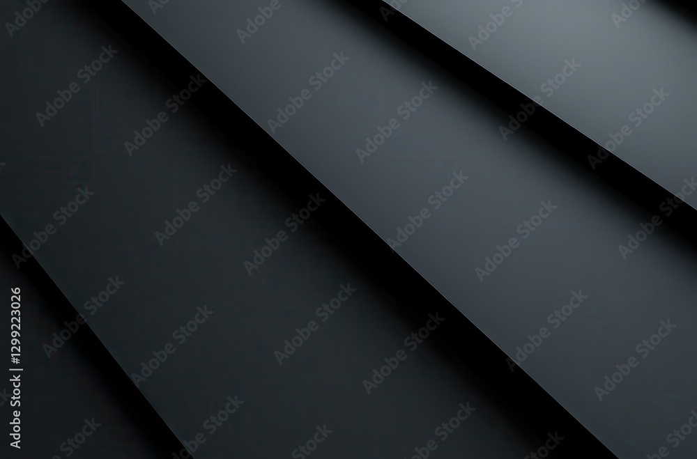 Poster abstract geometric design with slanted black panels creating dynamic shadows and textures for modern