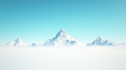 Obraz premium Majestic snowy mountain range under clear sky for winter wonderland and nature exploration