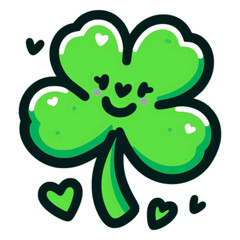 Clover leaf, engraving, ink, line art, vector illustratio