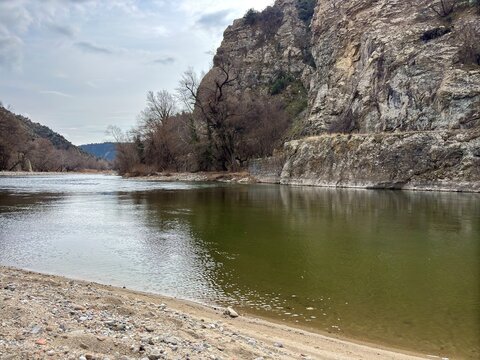 the struma river in the mountains in Bulgaria