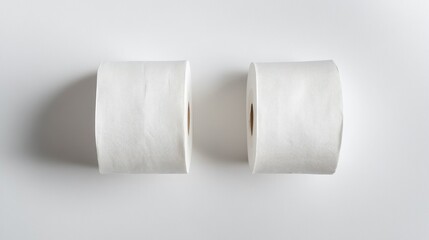 Obraz premium Two paper rolls on white background
