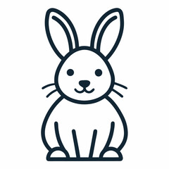 Obraz premium Vector Bunny icon vector from easter day concept. Thin line illustration of bunny editable stroke. bunny linear sign for use on web and mobile apps, logo, print media on white background.