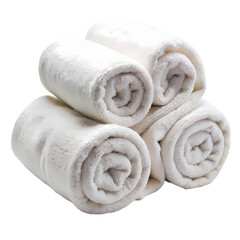 Soft White Towels: Luxury Bath Set isolated on transparent background