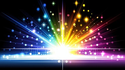 divine light radiating with radiant beams and iridescent colors