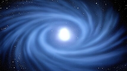 bright light in the center of a swirling blue sky