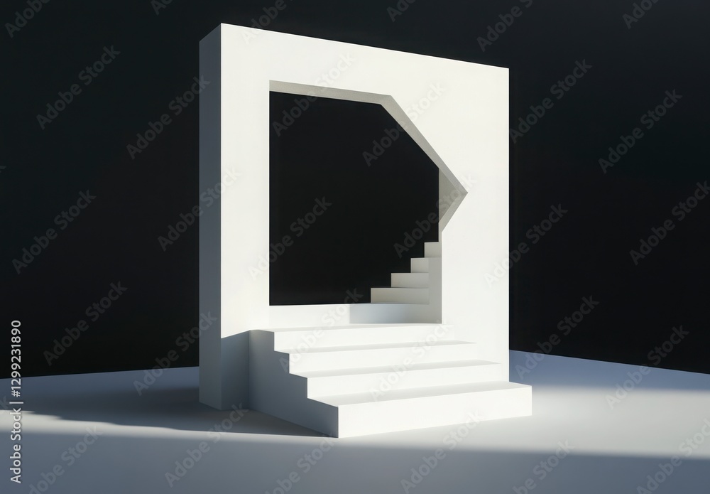 Aufkleber white geometric structure with steps and irregular opening image description data set updated json s