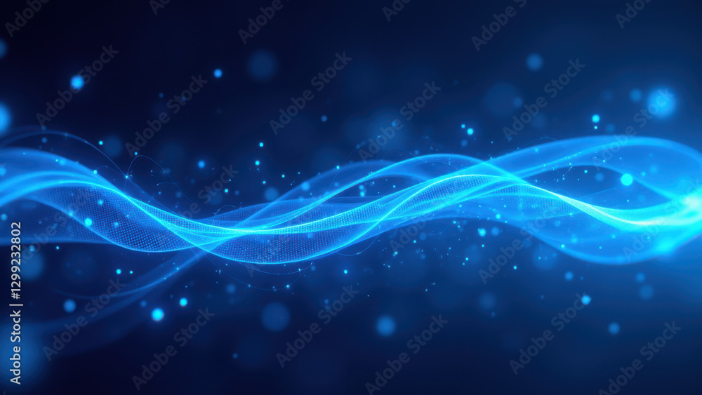 Poster dynamic abstract digital technology graphic with blue tones for ci/cd pipeline concept.