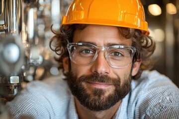 Smiling Engineer in Safety Gear