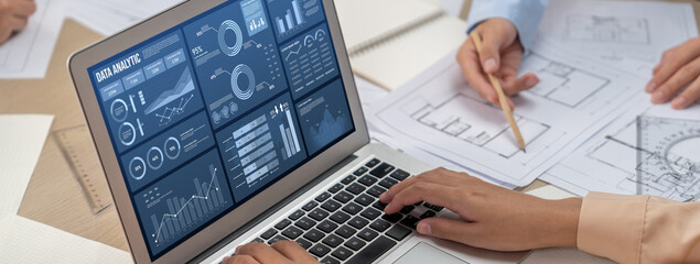 Business data dashboard provide business intelligence analytic for marketing strategy planning...