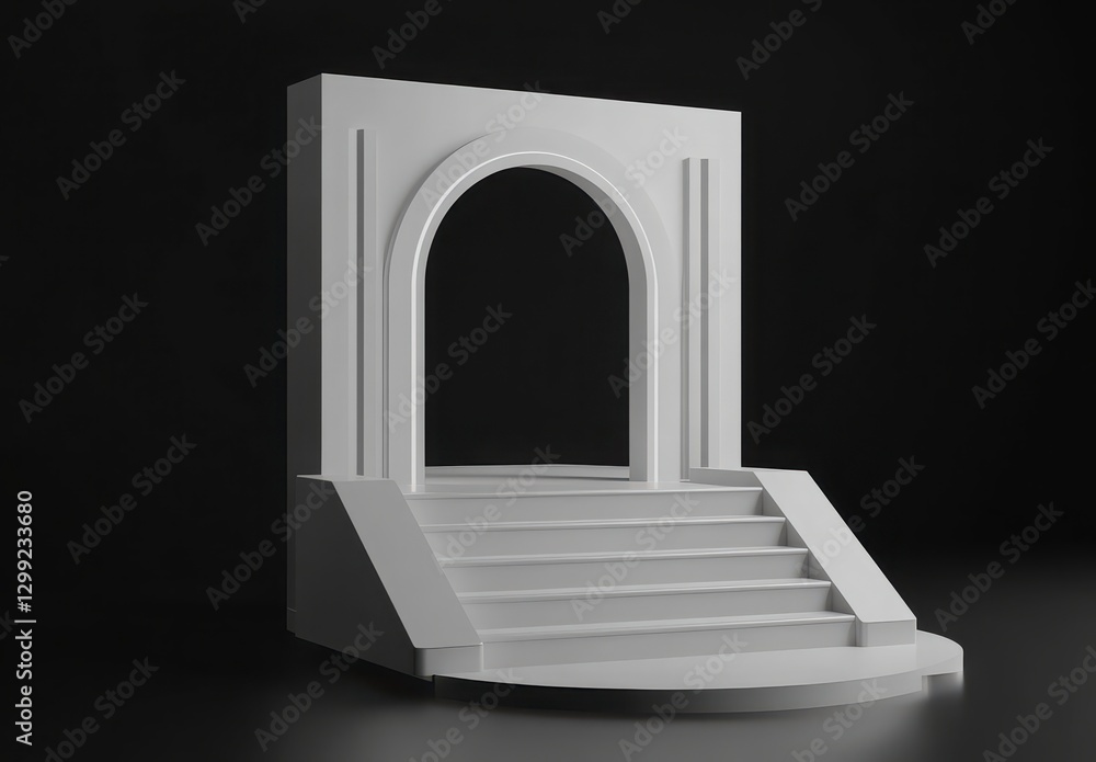 Aufkleber white stone archway with steps on a dark backgrounds image characteristics report. the image feature