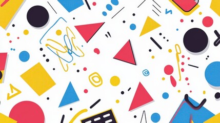 Vibrant Geometric Shapes Pattern - A Colorful Abstract Design