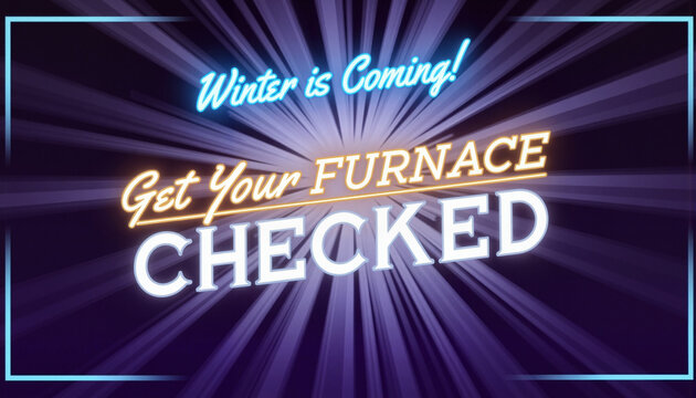 Promotional banner for furnace check before winter, seasonal reminder