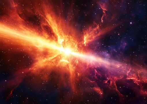 gamma-ray burst projecting a dramatic burst of astronomers' gamma rays in the interstellar space