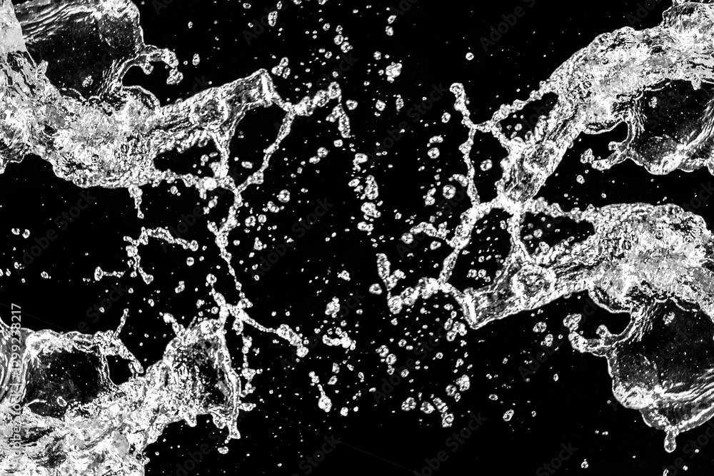 Poster water splash dynamics: capturing a moment of pure, dynamic energy and form as water collides, splash