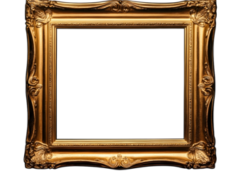 antique gold frame isolated