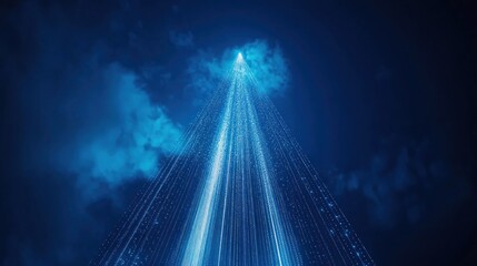 Obraz premium Celestial Light Beam Piercing Night Sky
