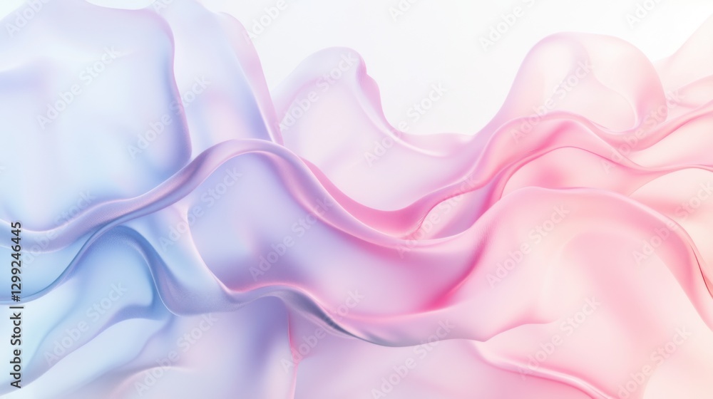 Aufkleber flowing silk fabric in soft pastel colors creates a gentle and calming visual effect in a minimalist
