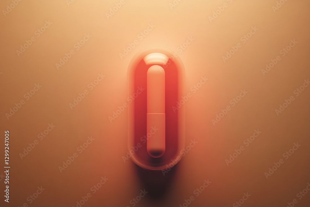 Aufkleber captivating capsule resting on soft surface with warm glow. generative ai