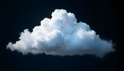 Una ilustraci&oacute;n digital de una nube, sobre un fondo negro intenso. La nube est&aacute; representada en tonos de blanco y gris, con una calidad suave y difusa que le da una apariencia realista y aireada