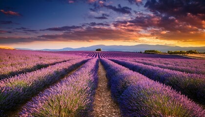 lavender field at sunset