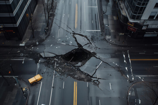 Urban street collapse