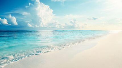 Fototapeta premium Serene and introspective qualities of a white sandy beach, illustrating how such peaceful environments foster deep reflection and a profound connection with nature