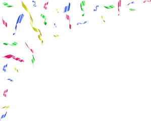 Explosion of colored confetti. Glitter flying pieces of foil. Festive frame for a carnival and postcards for parties. Vector illustration.