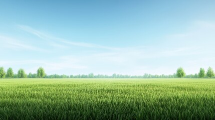 Obraz premium Vast green meadow, serene landscape of nature's tranquility lush