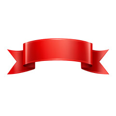 Red Ribbon Banner Clipart isolated on transparent background
