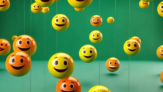 set of colorful icon on green background