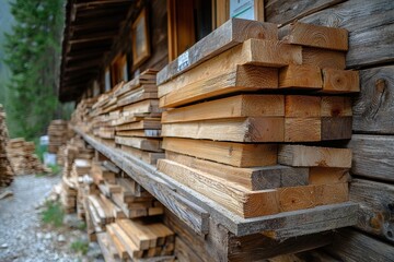 Quality Timber Stacked Neatly for Construction Projects