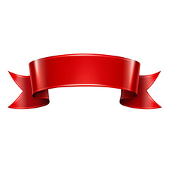 Red Ribbon Banner: Free Download isolated on transparent background
