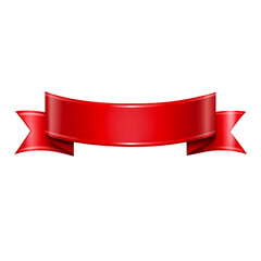 Red Ribbon Banner: Free Download isolated on transparent background