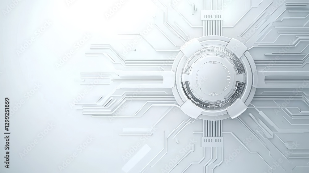 Poster abstract white and gray background with circular button, modern minimalist design for web mobile