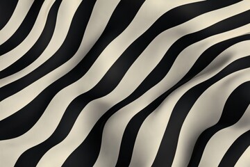 Striking wavy pattern in black and cream tones. Generative AI