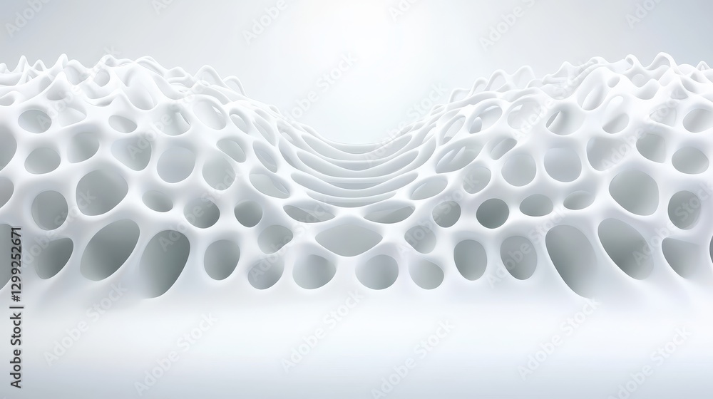 Poster abstract 3d background, flowing white lines and dynamic curves in a modern minimalist design