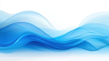 Abstract blue waves background, dynamic fluid gradient with flowing wavy lines for modern design