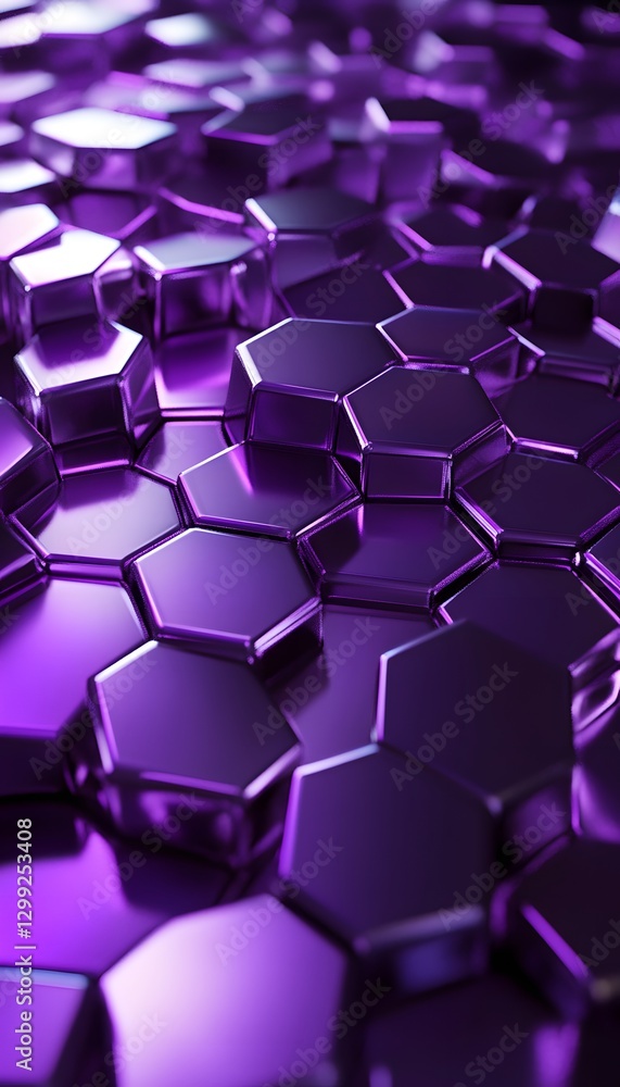 Poster polished hexagonal blocks create a visually interesting abstract repeating pattern