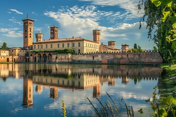 Naklejka premium Panoramic view of Verona at sunset, Veneto, Italy