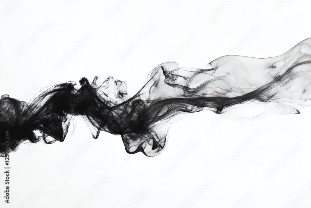 Aufkleber flowing black smoke creating an artistic display. generative ai