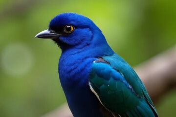 Obraz premium Close Up of Vibrant Blue and Green Bird Feather Details