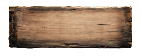 Piece of wood empty sign with transparent background Generative AI