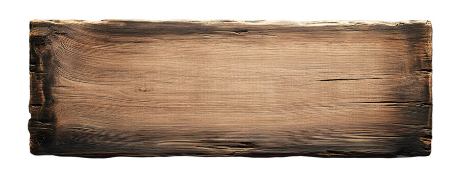 Piece of wood empty sign with transparent background Generative AI
