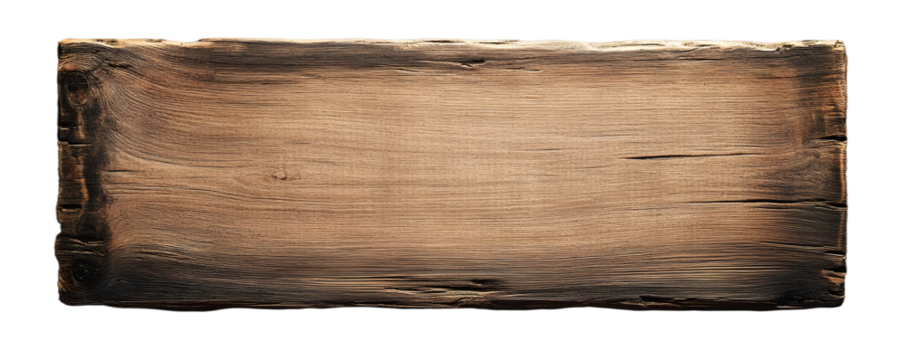 Piece of wood empty sign with transparent background Generative AI