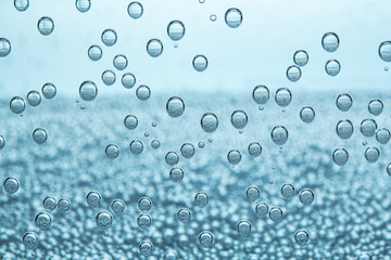 Refreshing soda water as background, closeup view