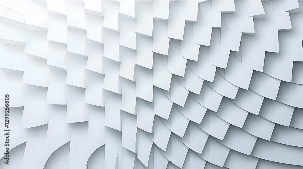 Poster Abstract White Geometric Pattern with Square Shapes in Modern Design with Dimensional Effect