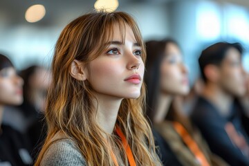 Obraz premium Engaging Audience at a Conference Event