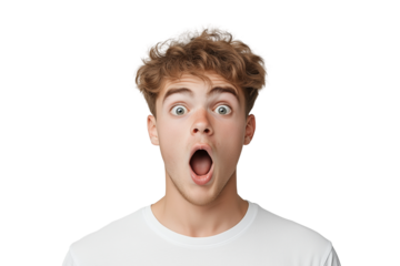 Überraschter junger Mann mit offenem Mund – PNG mit transparentem Hintergrund

