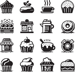 color icons of bakeries