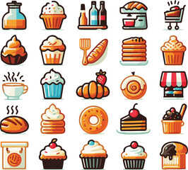 color icons of bakeries